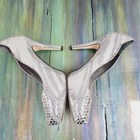 WHBM Metallic Snakeskin Heels - Picture 4 of 8